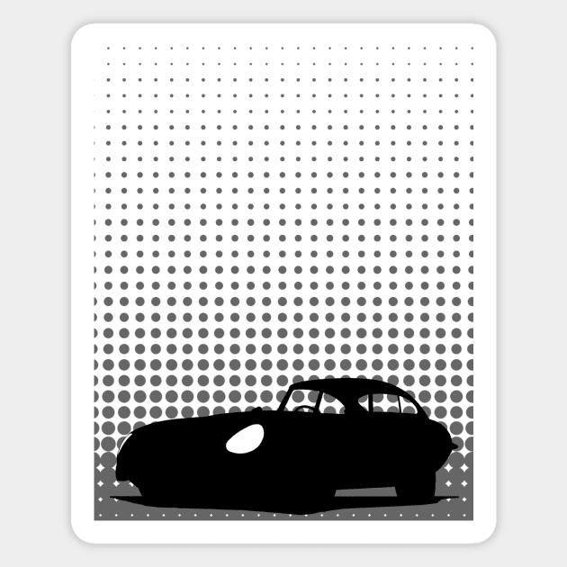 Monochrome Jaguar E-Type Magnet by y30man5